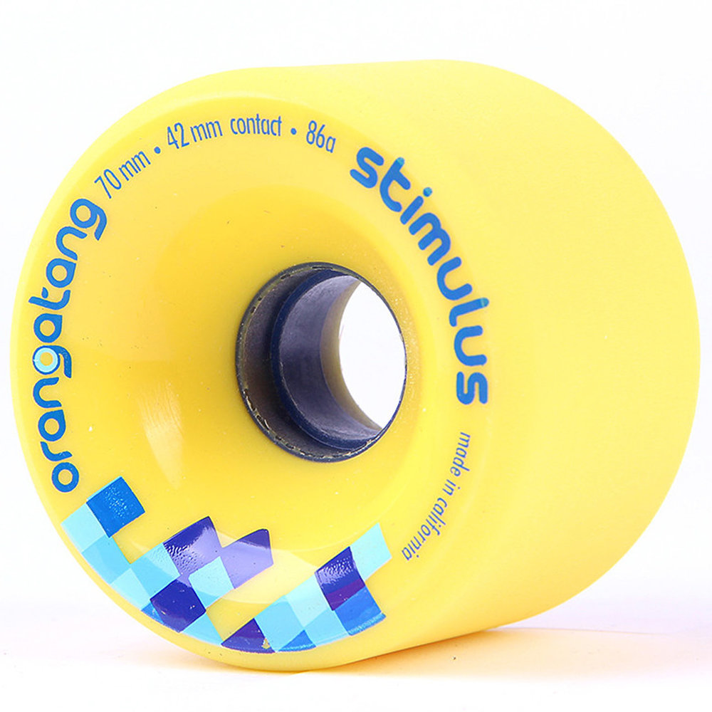 Orangatang Stimulus 70mm/86A Yellow Longboard Wheels