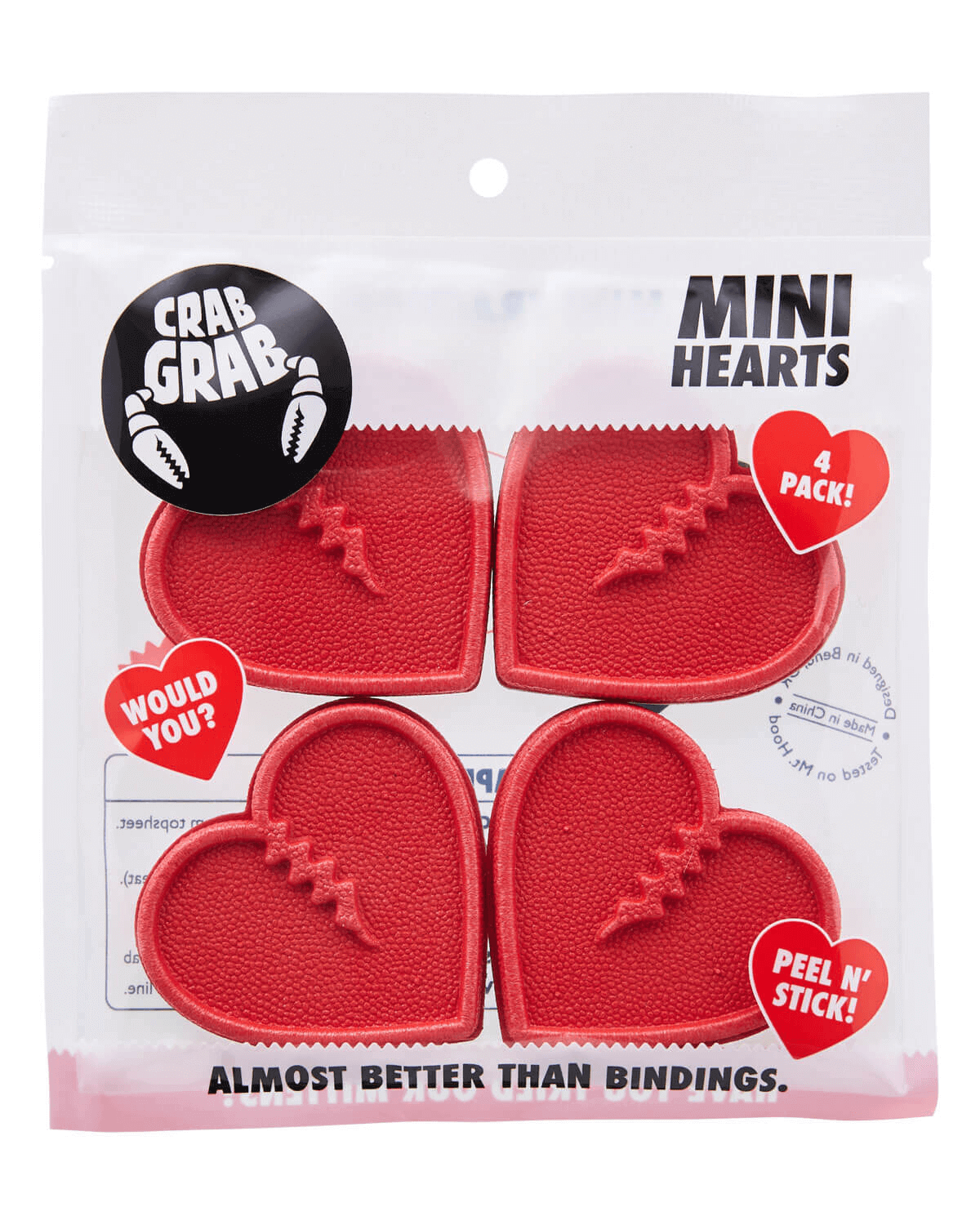 Mini Hearts Red Pack of 4