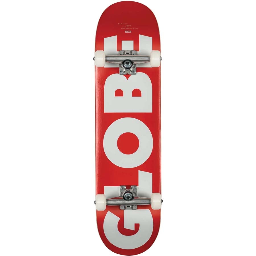 8.25" G0 Fubar Red/White Skateboard Complete