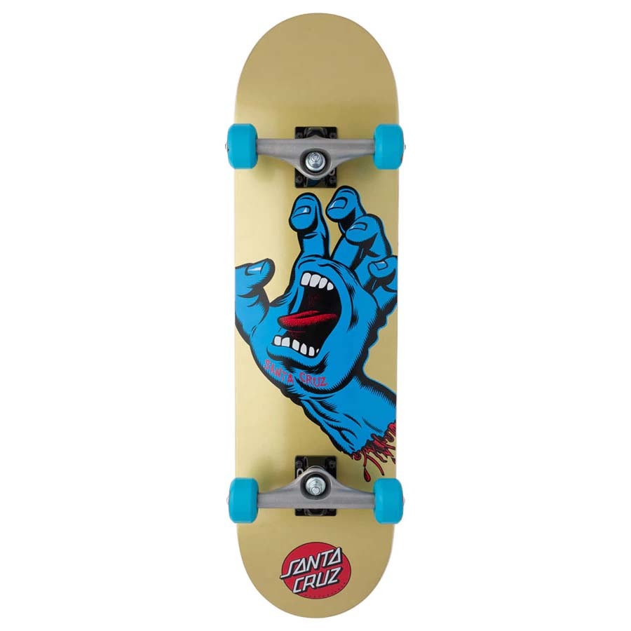 8.25" Screaming Hand Large Brown Blue Skateboard Complete