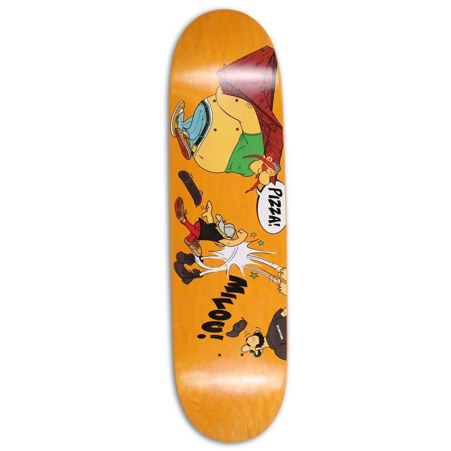 8.375" Milou The Gaul Various Stains Skateboard Deck