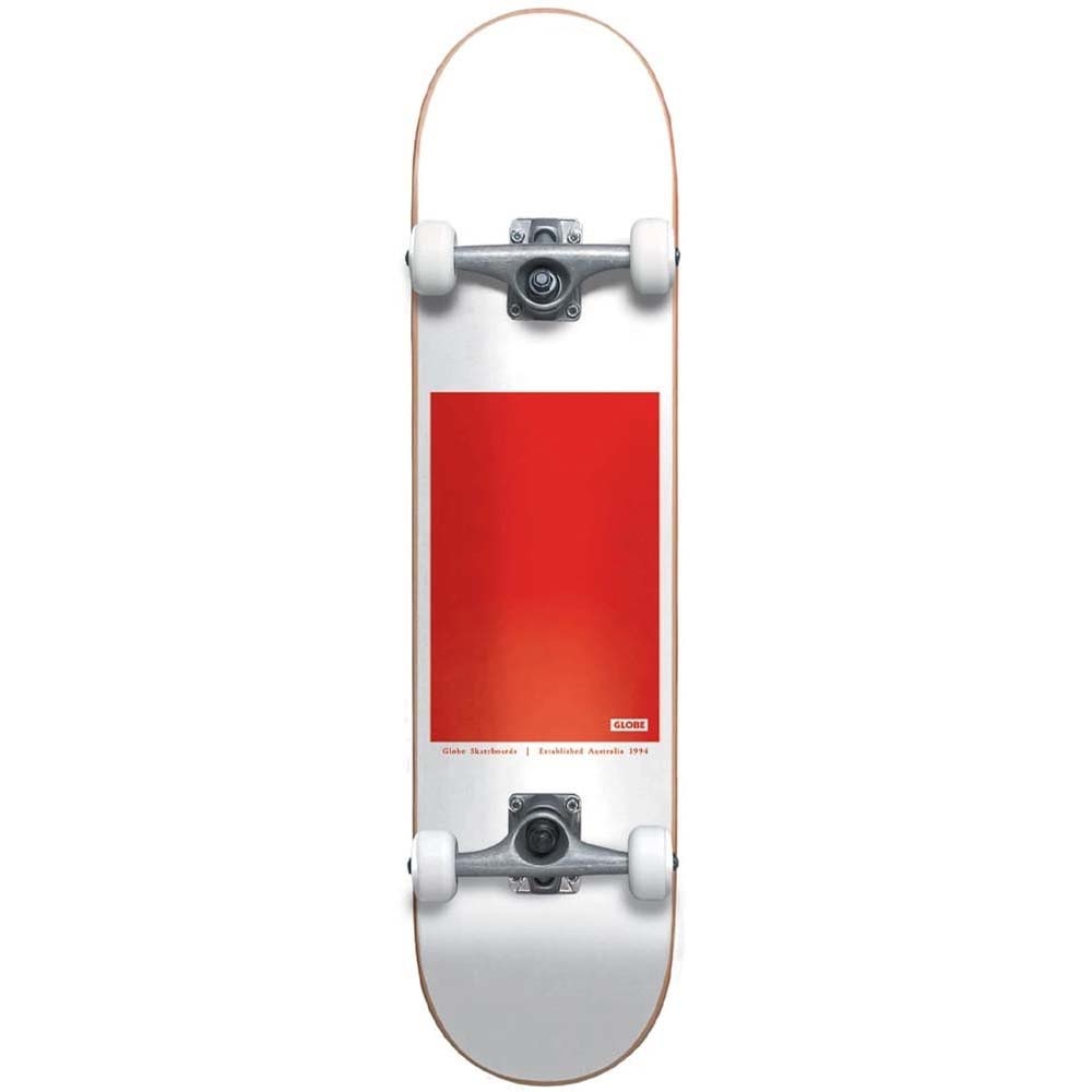 8.0" G0 Block Serif White/Red Skateboard Complete