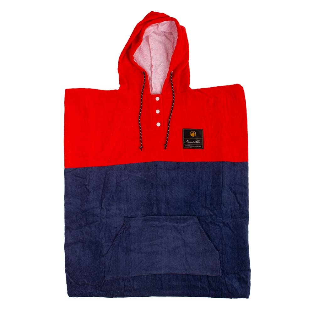 Block Changer Red / Navy Poncho
