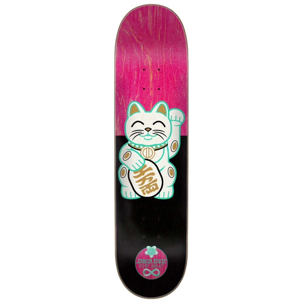7.75" Lucky Cat Black Pink Skateboard Deck