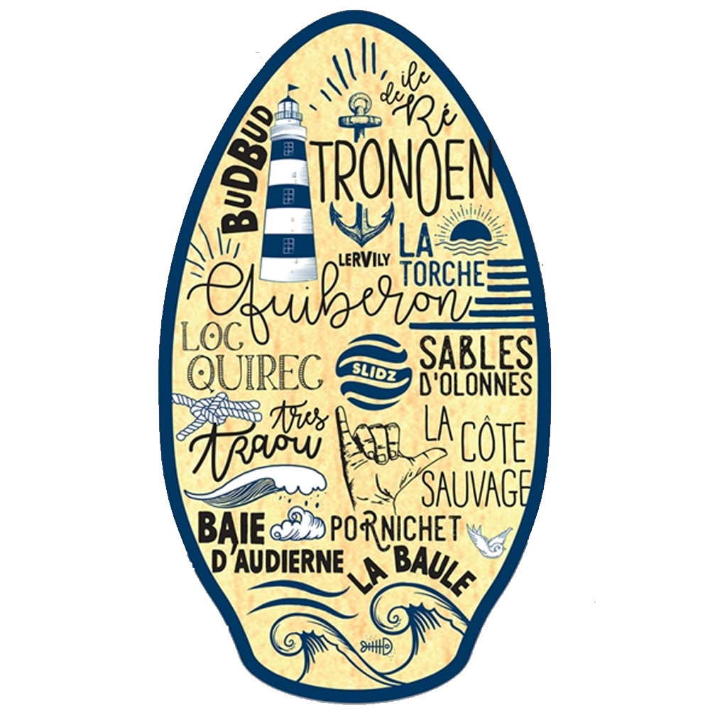 41" Bretagne Navy Wooden Skimboard
