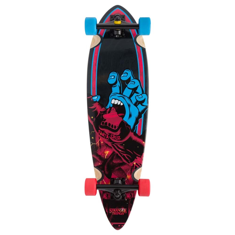 X Stranger Things 33.0" Screaming Hand Blue Red Pintail Longboard Complete
