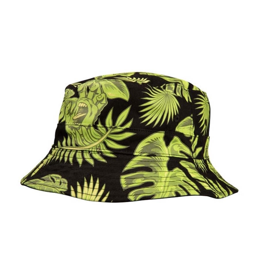 Cabana Bucket Hat Black Green Hands