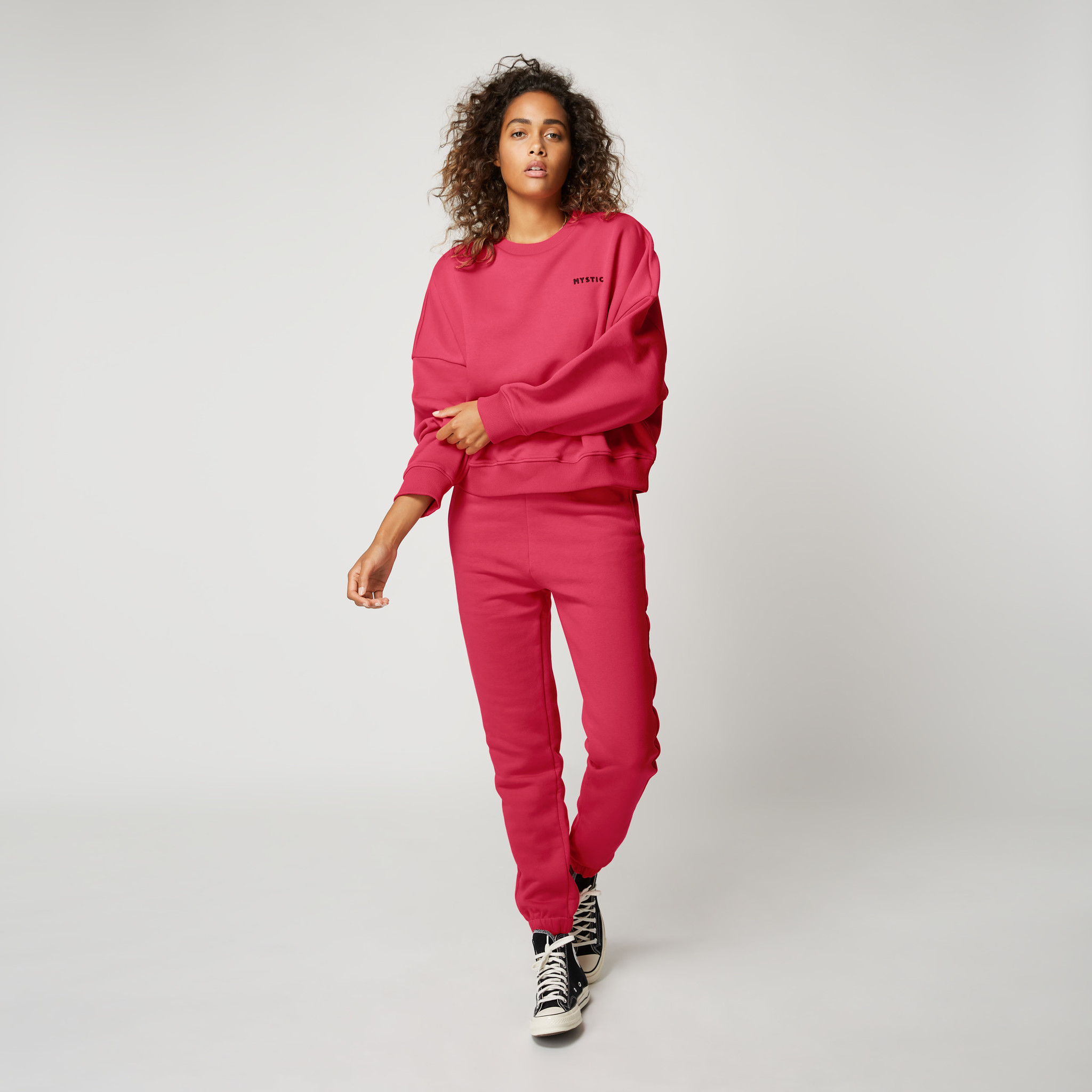 Dropped Shoulder Crew Sweat Bubblegum FW22