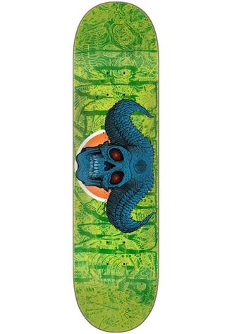 8.58" Demon Skull Everslick Green Skateboard Deck