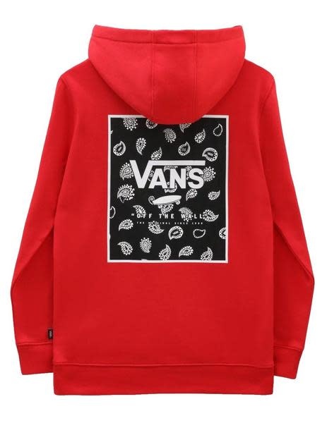 Boy Print Box Back Pullover Hoodie Red
