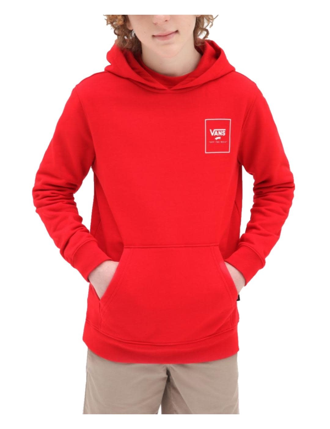 Boy Print Box Back Pullover Hoodie Red