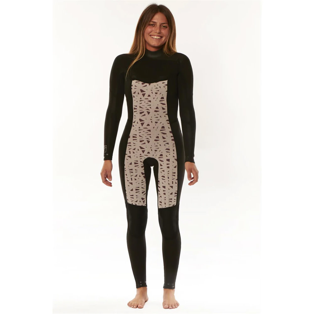 5/4 mm 7 Seas Chest Zip Full Wetsuit Womens 2023 (Solid Black)
