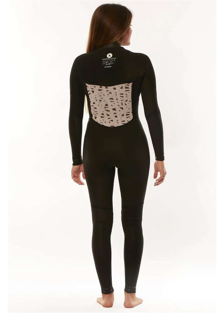 5/4 mm 7 Seas Chest Zip Full Wetsuit Womens 2023 (Solid Black)