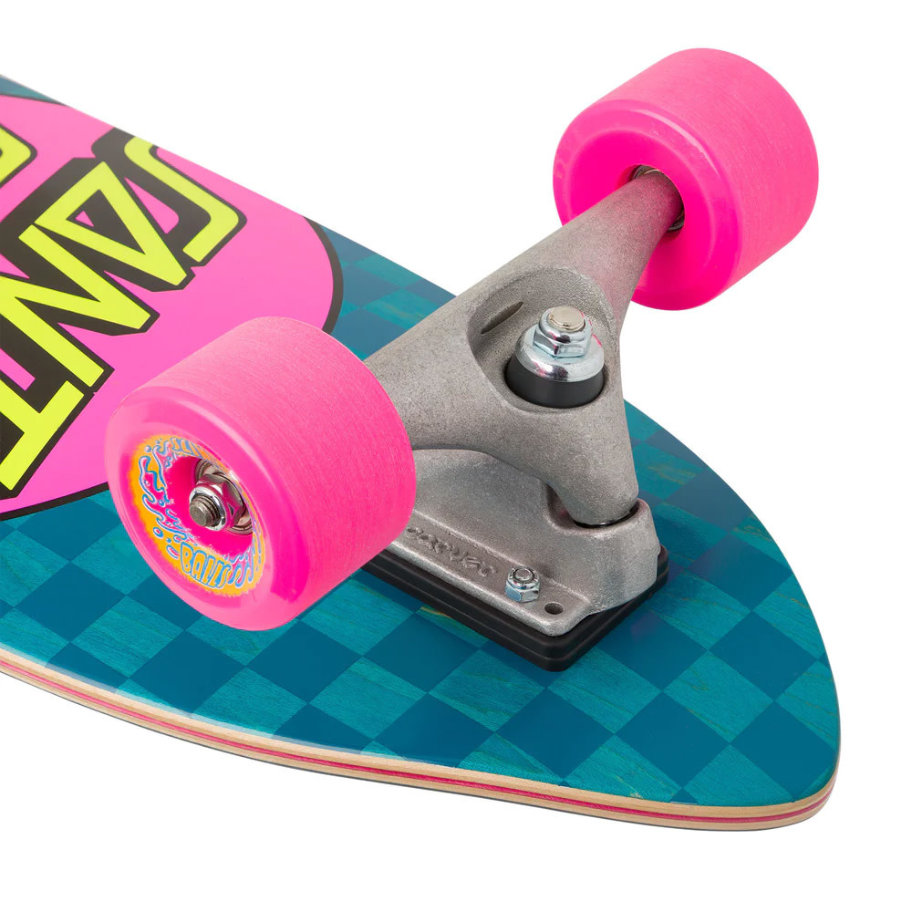 9.75" Pink Dot Check Cut Back Carver Surf Skate Cruiser Complete 2023