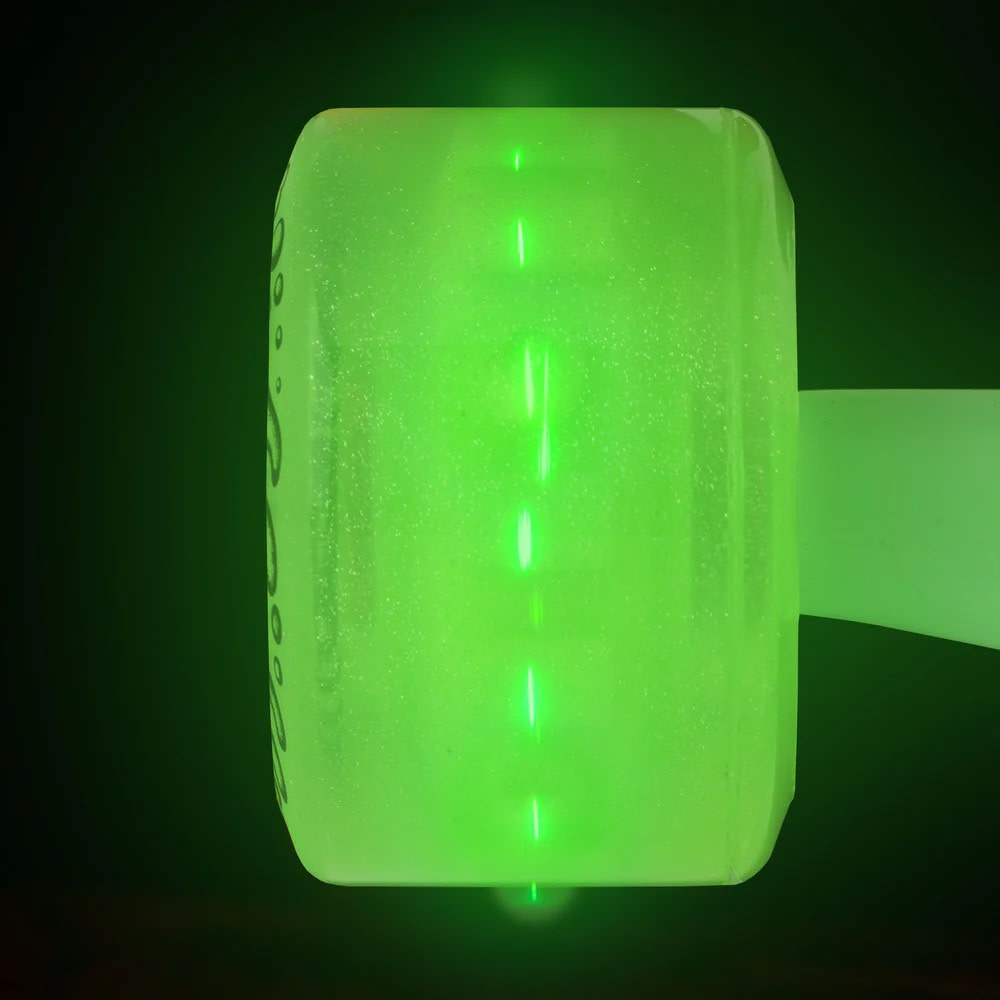 60mm 78a Light Ups OG Slime Green Glitter Skateboard Wheels