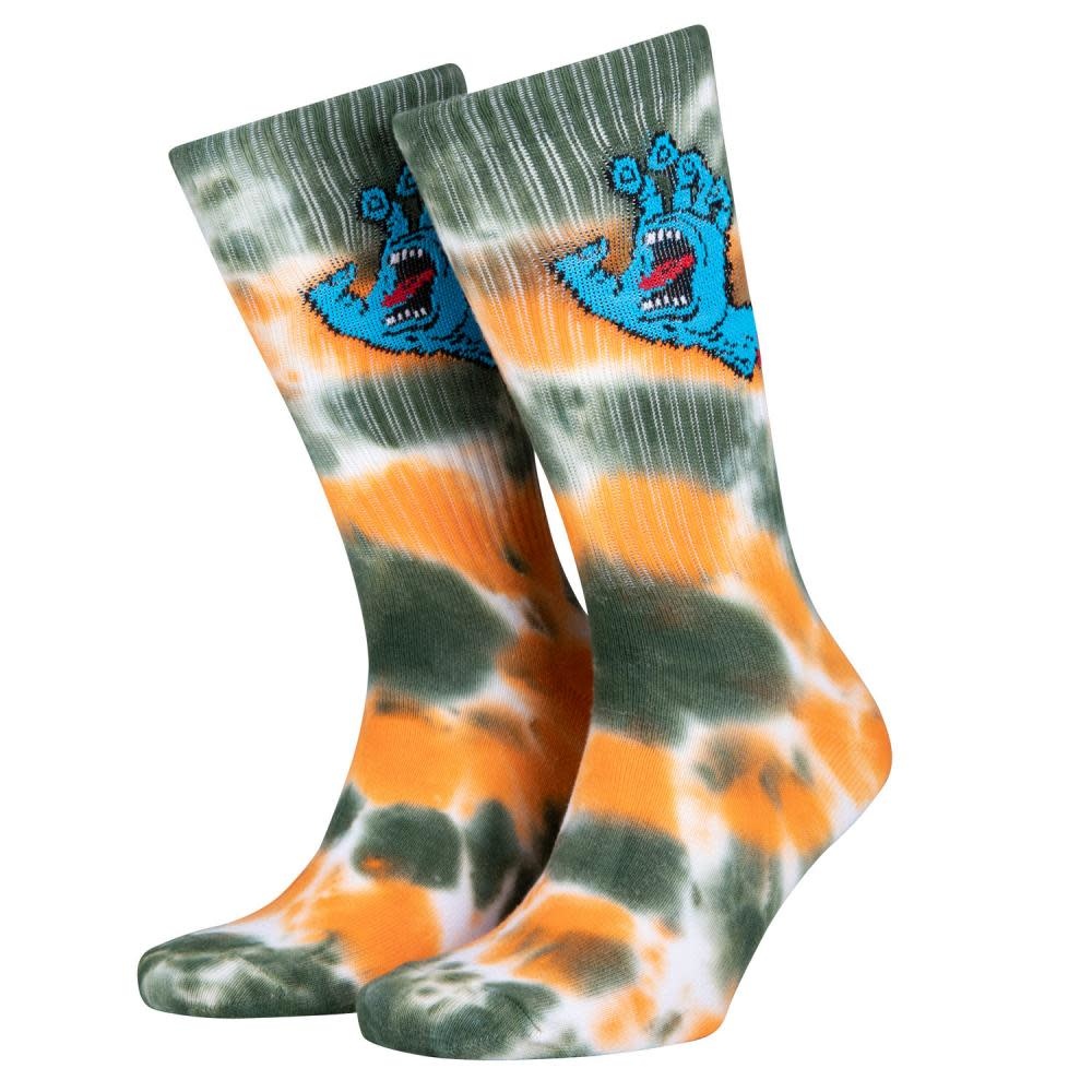 42-46 EU Screaming Hand Tie Dye Sock Black Orange Green