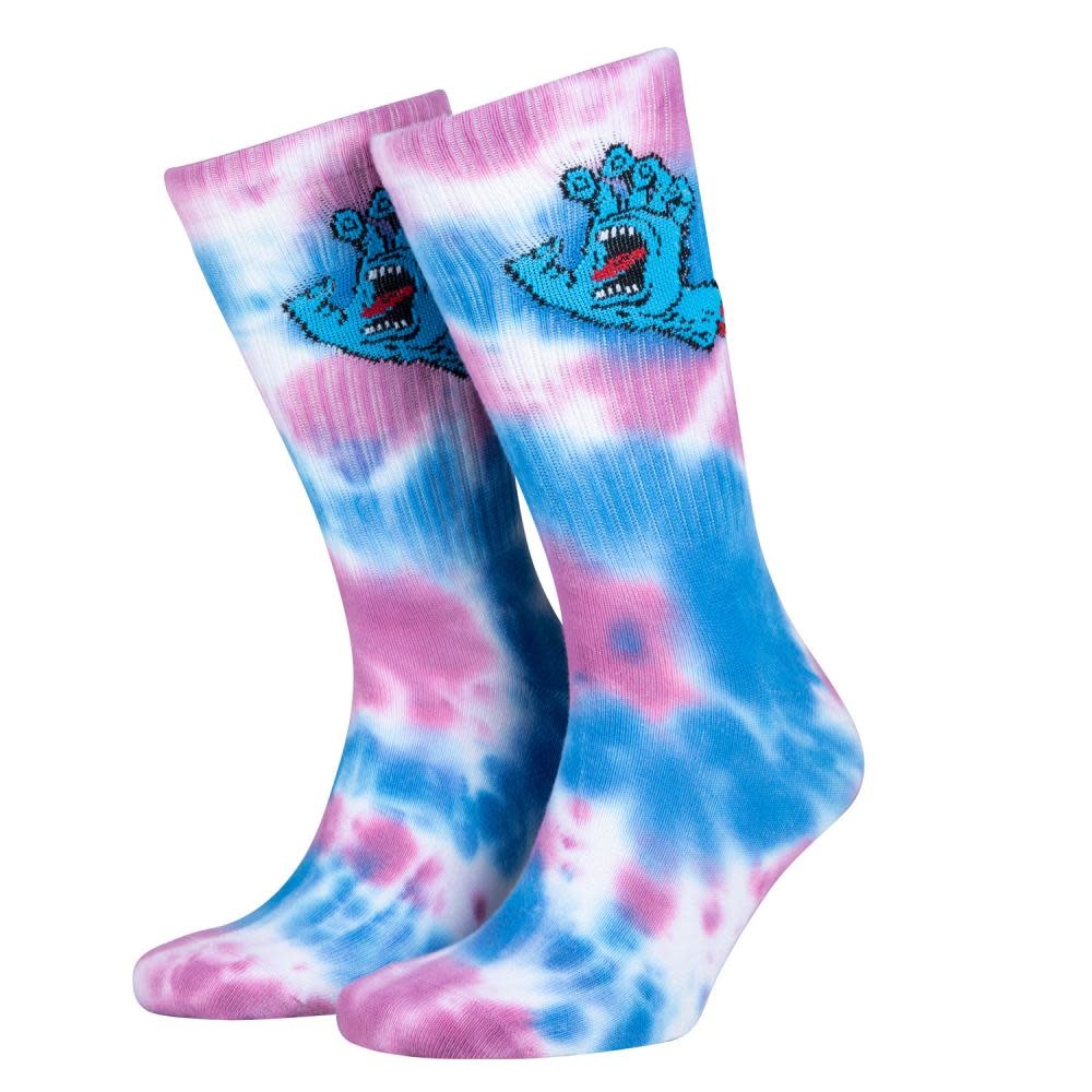 42-46 EU Screaming Hand Tie Dye Sock White Pink Blue