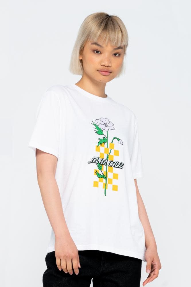 Checkerbloom Strip White T-shirt 2023