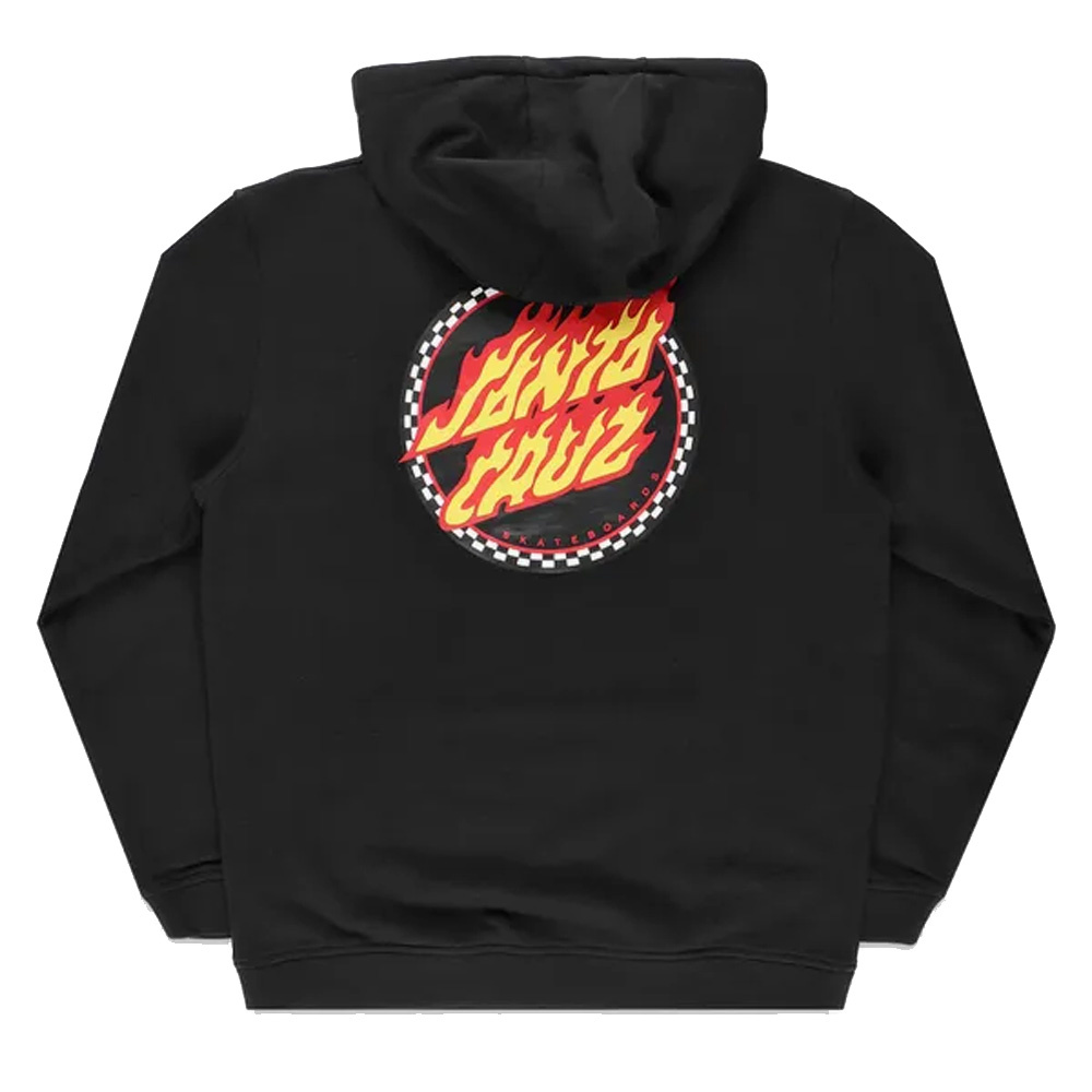 Check Ringed Flamed Dot Black Hoodie 2022