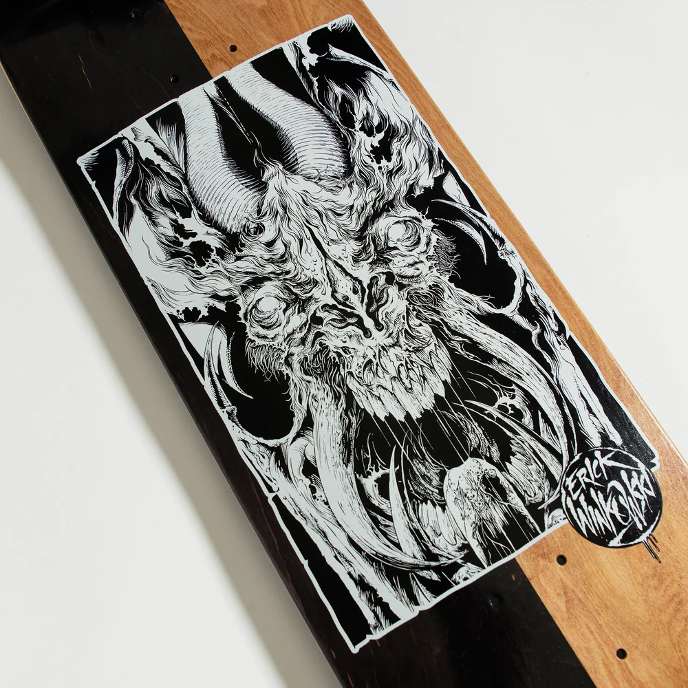 8.8" Winkowski Primeval VX Black Brown Skateboard Deck 2023