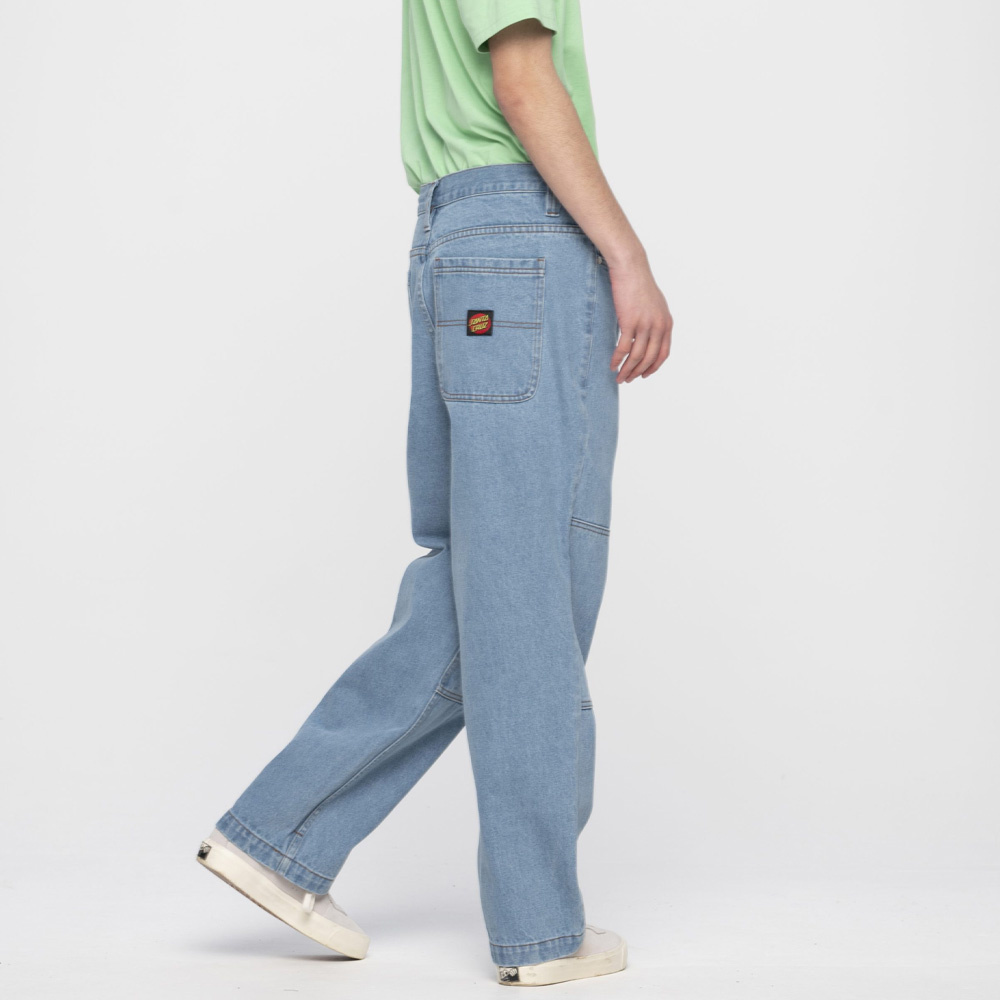 Classic Label Panel Light Blue Jeans Skate Pant 2023
