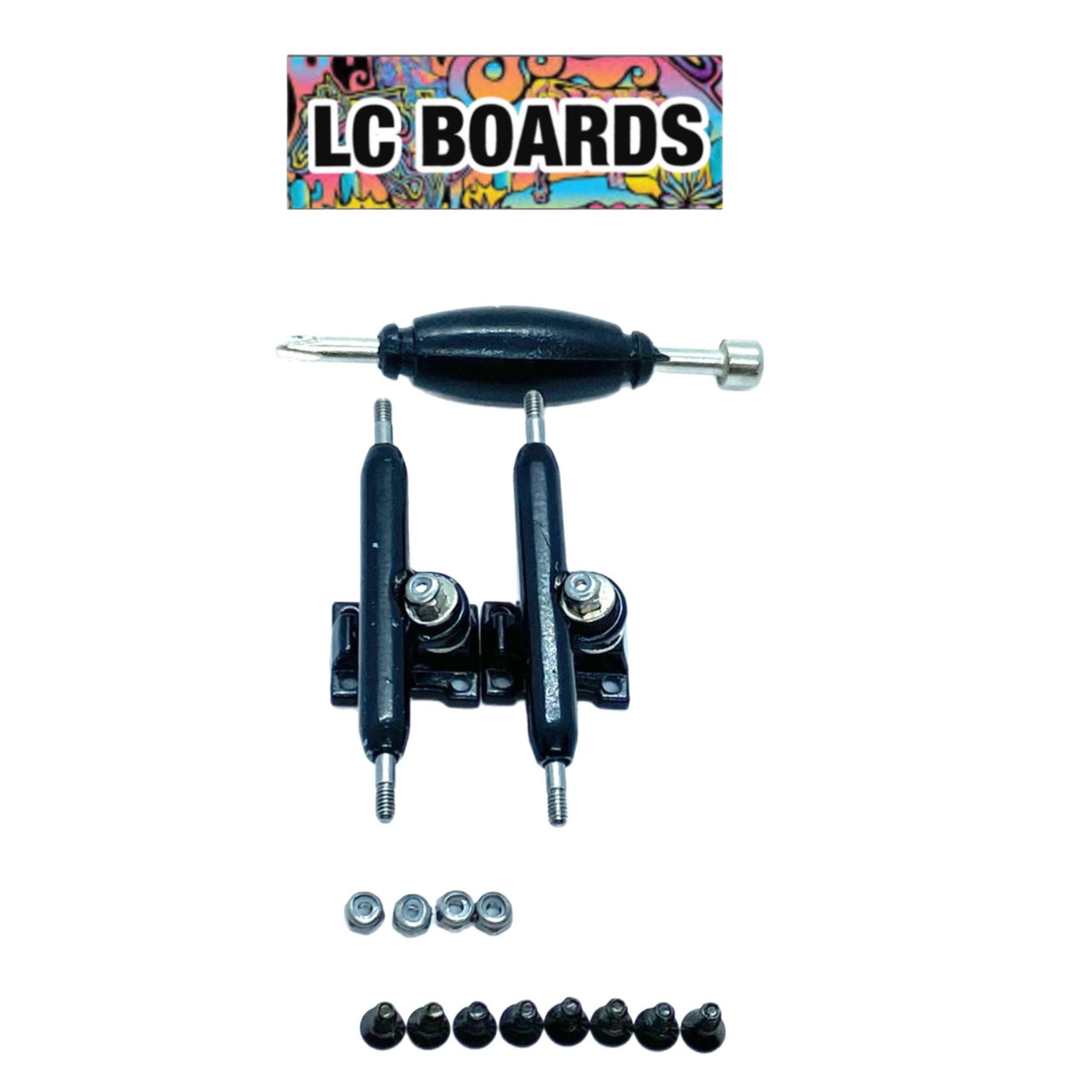 34mm Fingerboard Trucks Black Pro Shaped With Lock Nuts 2023