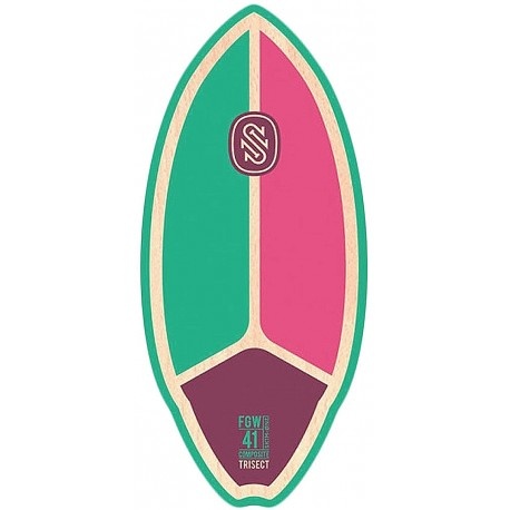 41" Trisect Teal/Red/Burgundy Fiberwood Skimboard 2023