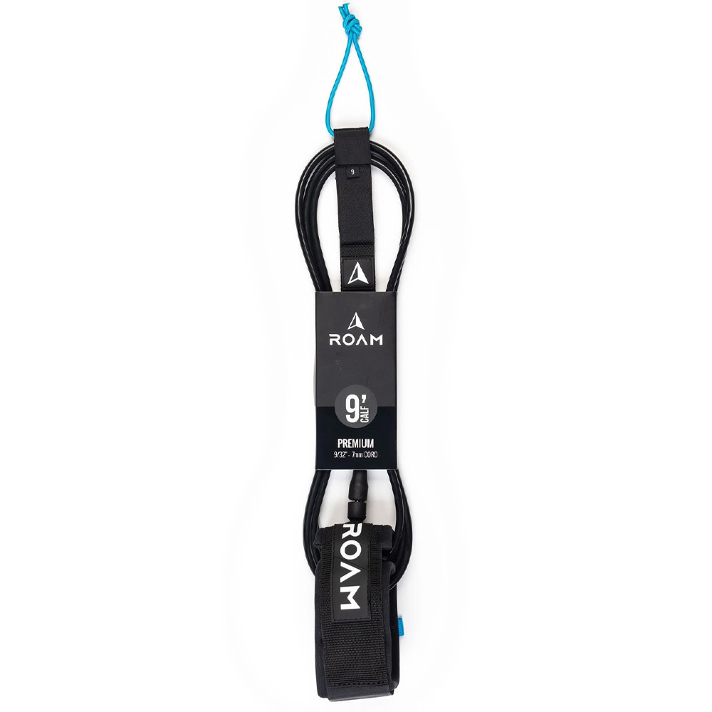 9' Premium Calf Surf Leash Black 7mm