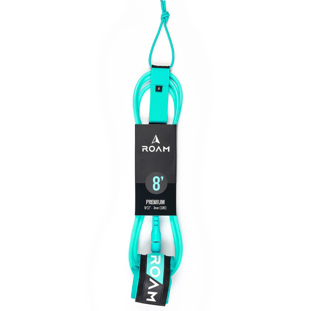 8' Premium Surf Leash Sea Green (7mm)