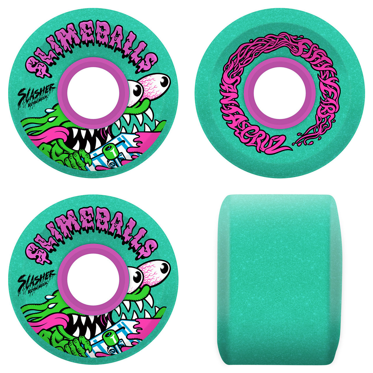 60mm 78A Slime Balls Slasher OG Slime Green Skateboard Wheels