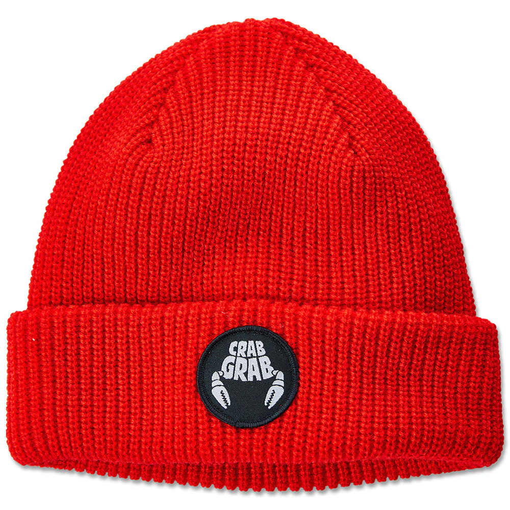 Circle Patch Red Snowboard Beanie