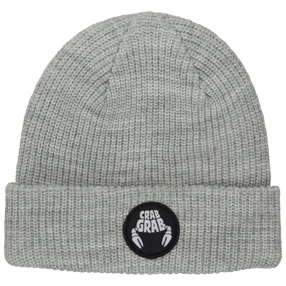 Circle Patch Heather Grey Snowboard Beanie