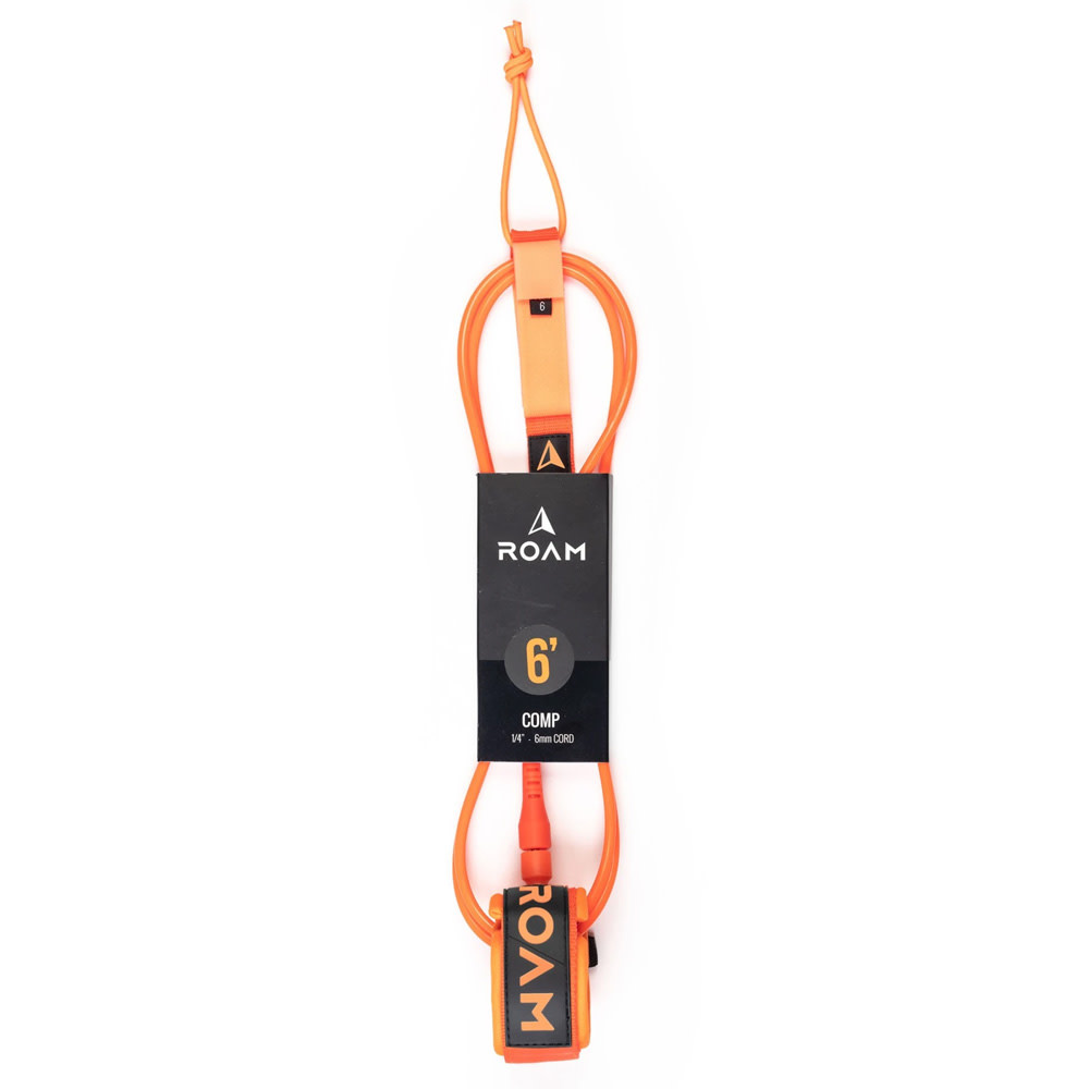 6′ Comp Orange Surf Leash (6mm)