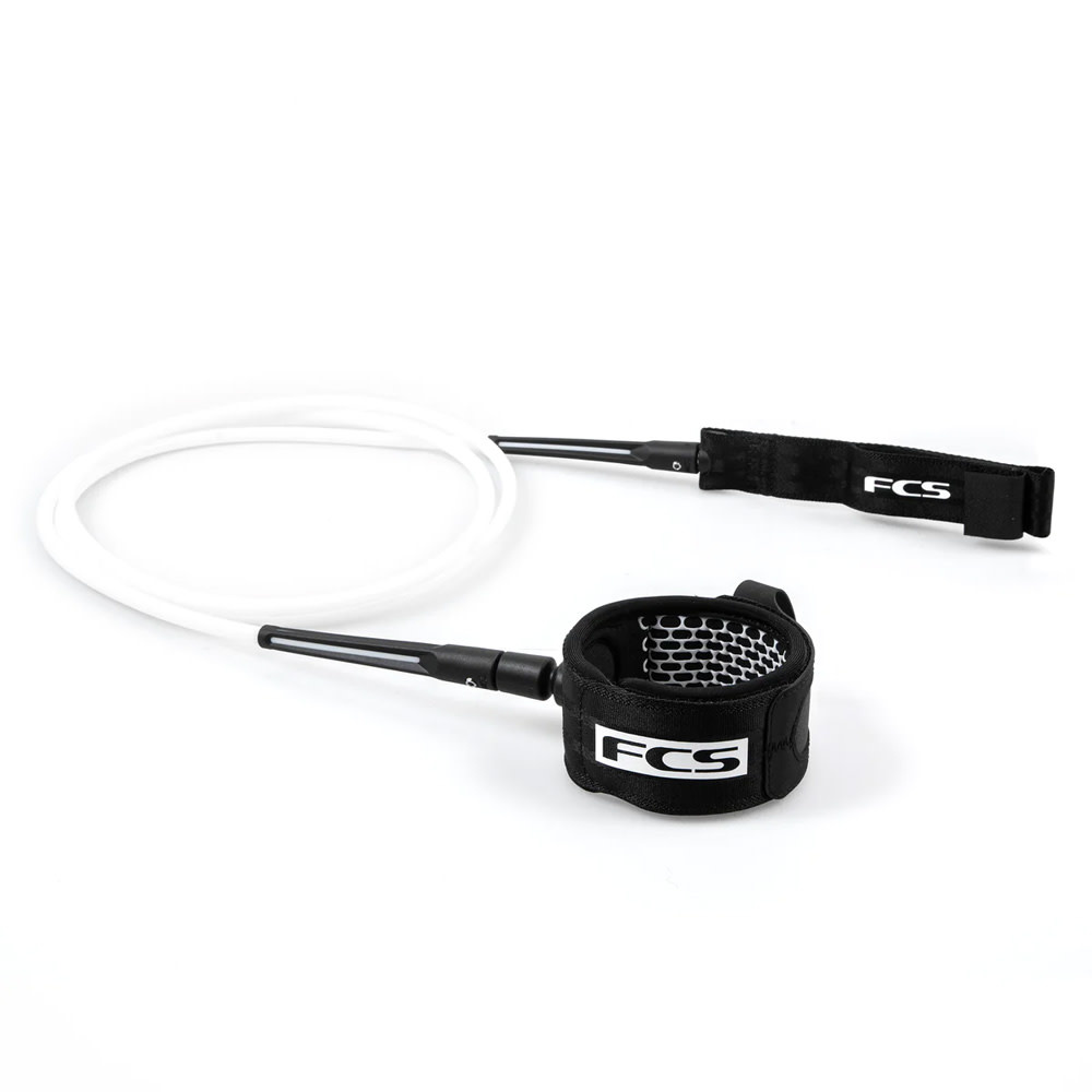 6′ All Round Essential White/Black Surf Leash