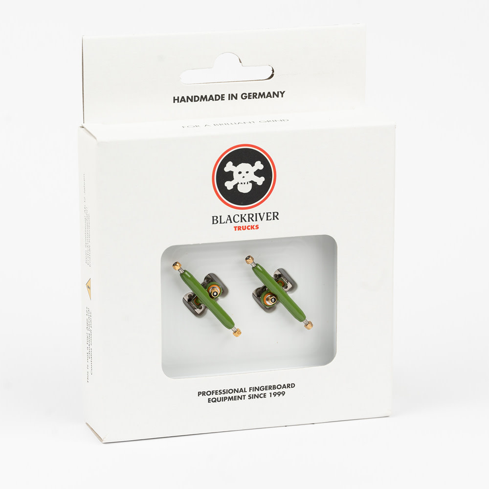 34mm X-Wide 3.0 Green Silver Fingerboard Trucks