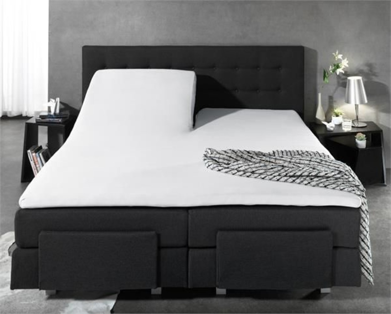 Beau Maison Split Topper Hoeslaken Wit Jersey