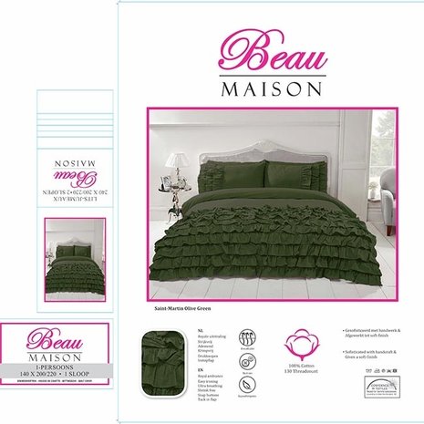 Beau Maison Duvet Cover Saint Martin Olive Green