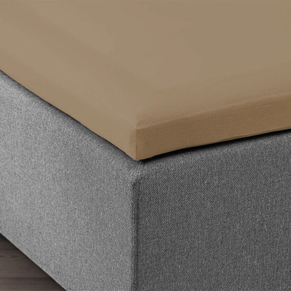 Suite Sheets Topper Fitted Sheet Cotton Taupe