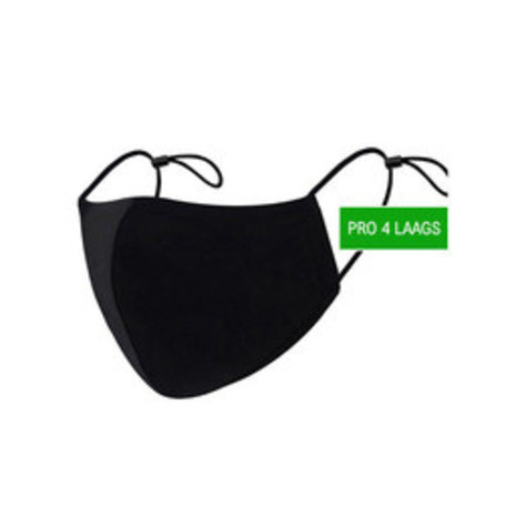 Stock  Katoenen FFP2 model Mondkapjes met Koordstopper Zwart - 120 stuks