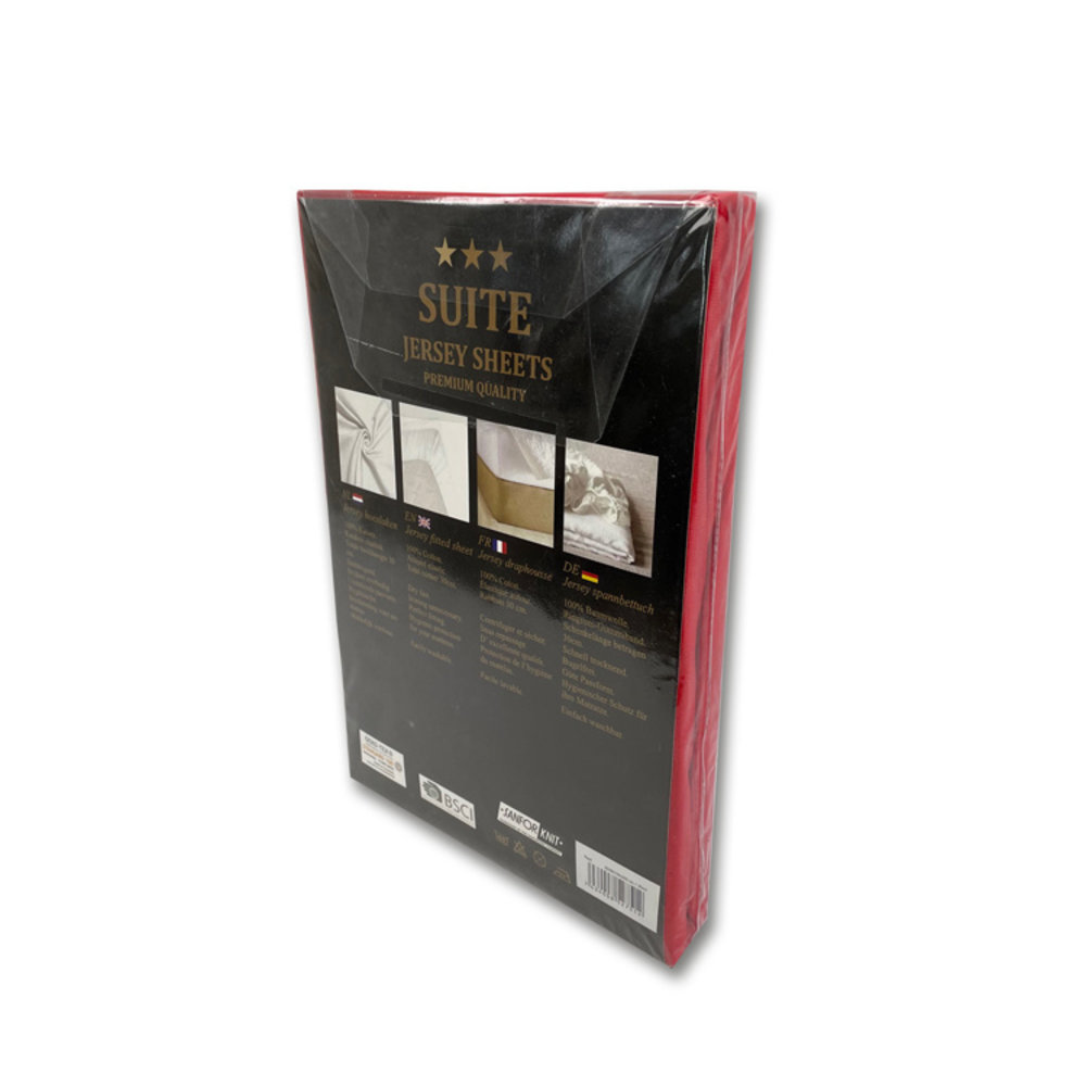 Beau Maison SALE Jersey Hoeslaken Rood