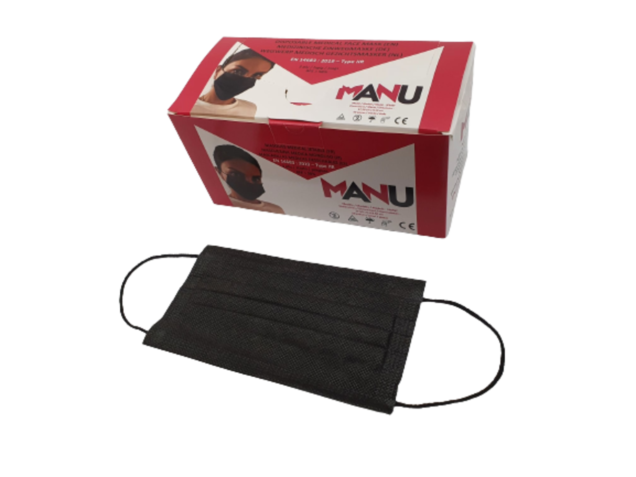 Stock Black Medical Face Masks Type IIR - 1000 pieces Stock Black Medical Face Masks Type IIR - 1000 pieces