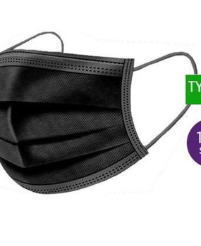 Stock Black Medical Face Masks Type IIR - 1000 pieces