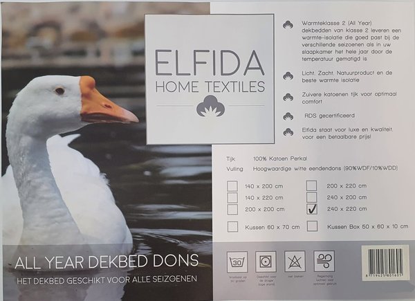 Stock Daunendecke 90% Entendaunen