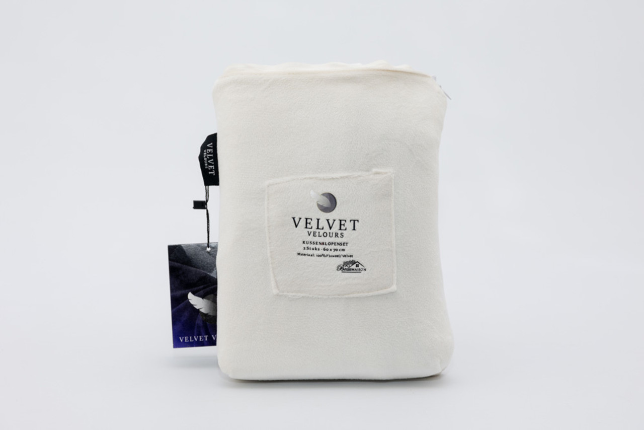 Beau Maison Velvet Pillowcases Pearl White Velvet Velvet
