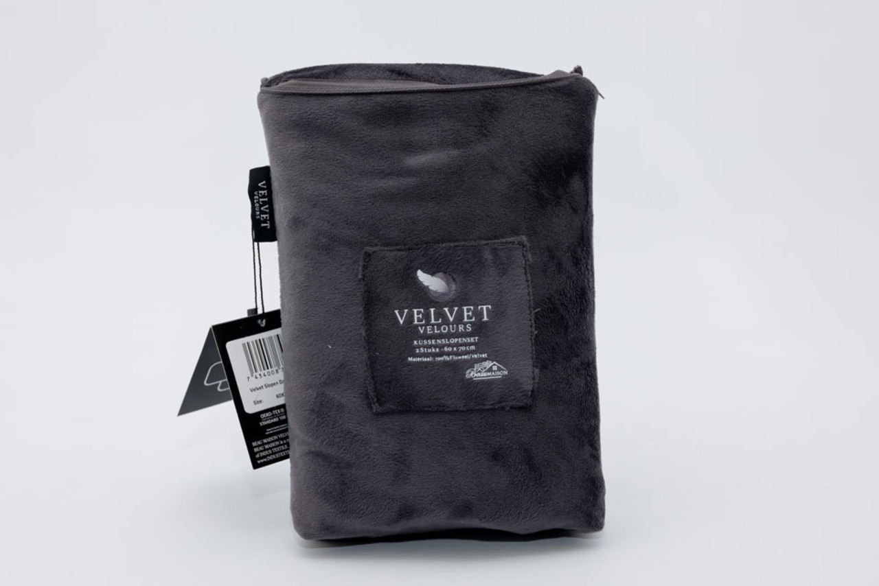 Beau Maison Velvet pillowcases Anthracite Velvet velvet