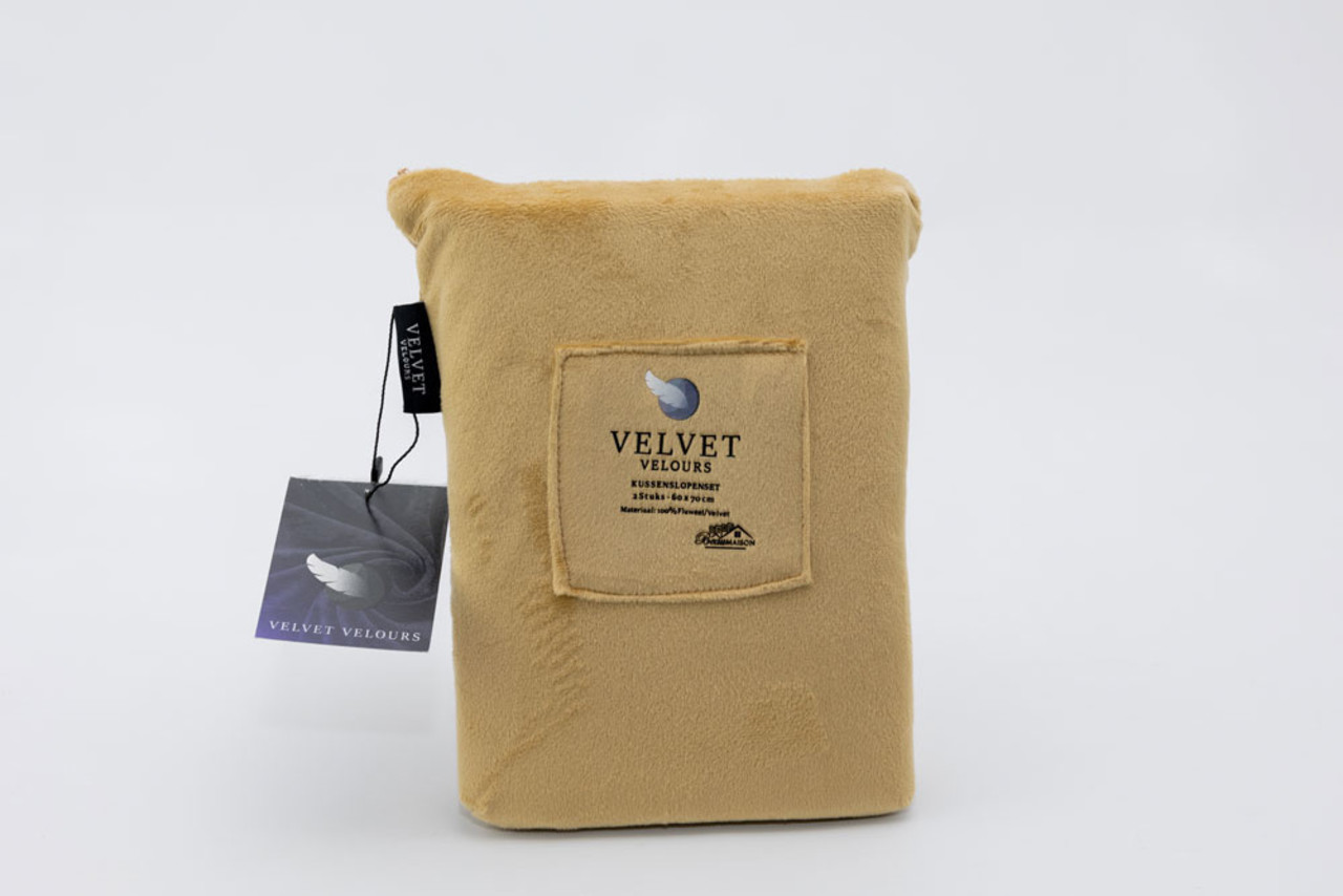 Beau Maison Velvet Pillowcases Champagne Gold Velvet Velvet