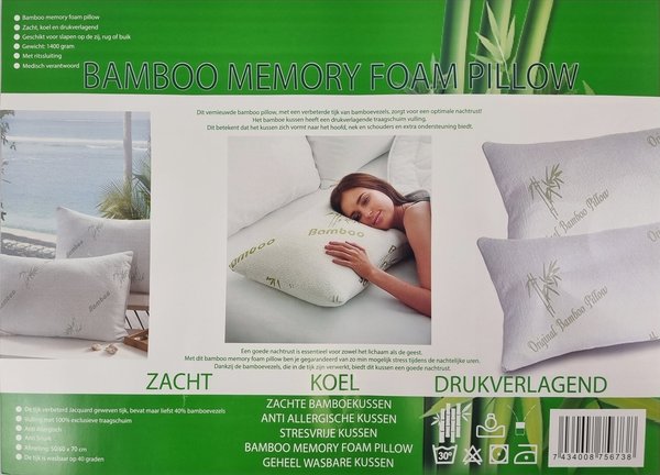 Suite Sheets Bamboo Pillow Light mit druckentlastendem Memory-Schaum