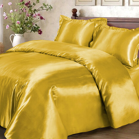Beauty Silk Glänzender Satin Bettbezug Gold Beauty Silk Glänzender Satin Bettbezug Gold