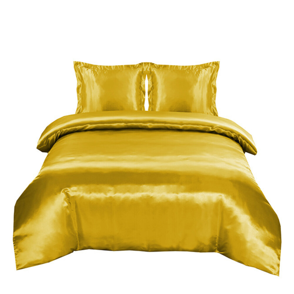 Beauty Silk Shiny Satin Duvet Cover Gold