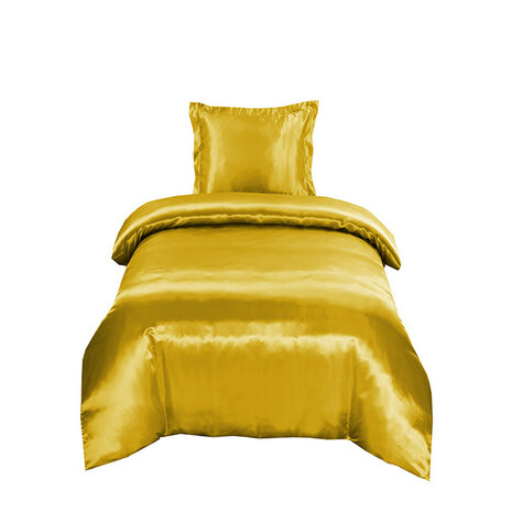 Beauty Silk Glanzend Satijnen Dekbedovertrek Goud / Geel